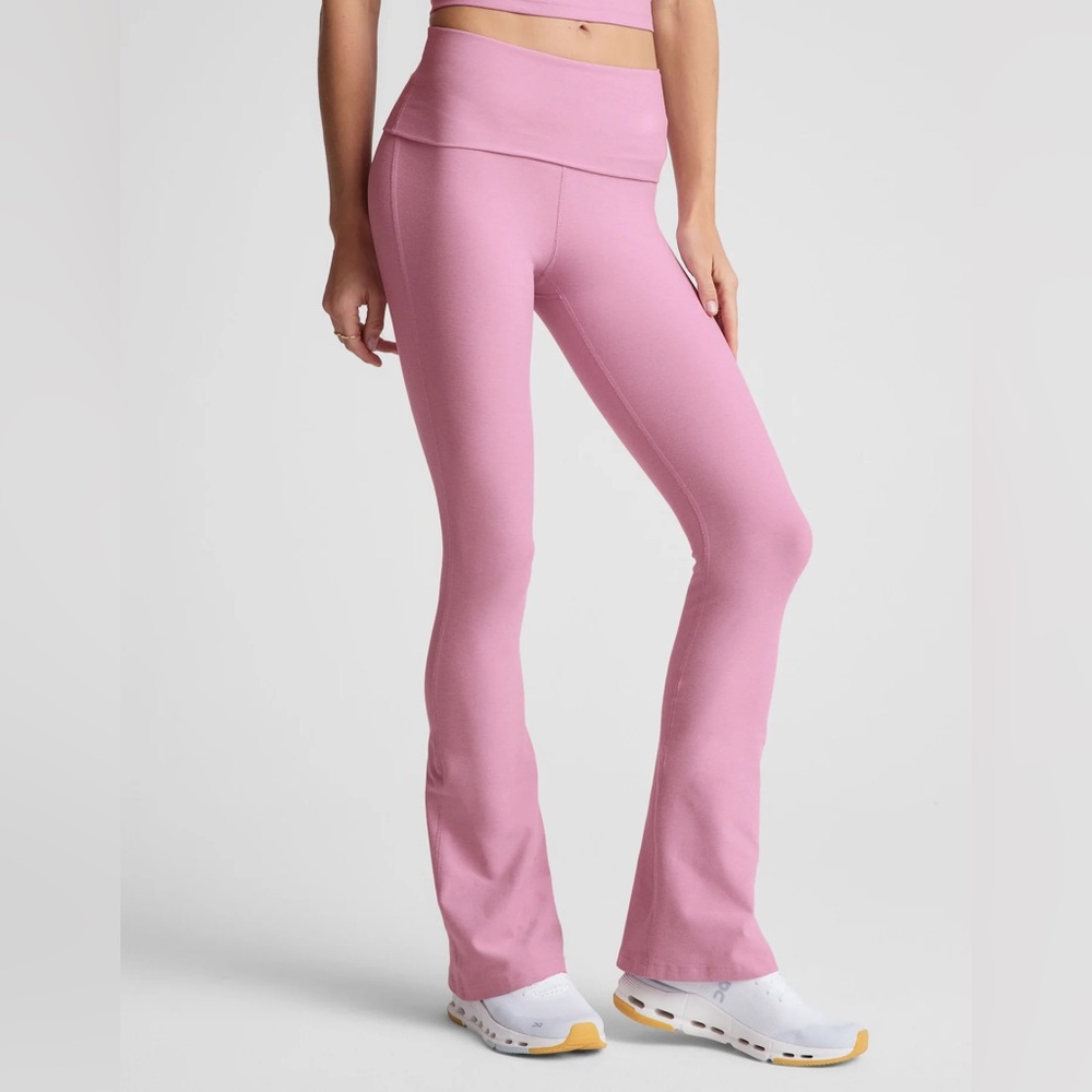 Beyond Yoga Pink Spacedye Foldover Bootcut Pant